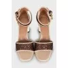 Glitter trapeze heel sandals