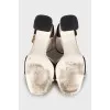 Glitter trapeze heel sandals