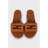 Leather flip flops with buckles