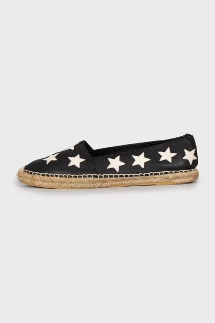 Leather espadrilles with stars