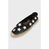 Leather espadrilles with stars