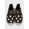 Leather espadrilles with stars