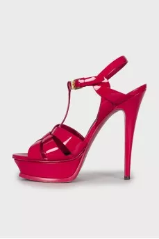 Tribute patent leather sandals