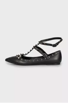 Балетки из кожи Rockstud