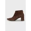 Animal print ankle boots with heels