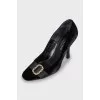 Black velvet shoes