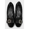Black velvet shoes
