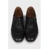 Leather brogues with shaped cutouts