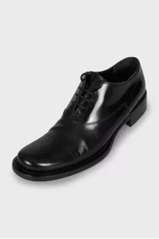 Patent leather lace-up shoes