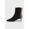 Suede ankle boots with animal print