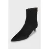 Suede ankle boots with animal print