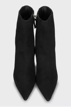 Suede ankle boots with animal print