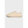 Beige leather sneakers