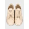 Beige leather sneakers