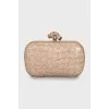 Knot leather clutch