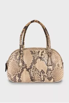 Mini python leather bag