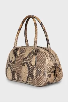 Mini python leather bag