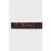 Leather belt with rectangular buckle
