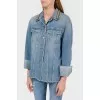 Denim jacket with rhinestone collar