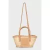 Beige raffia bag