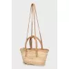 Beige raffia bag