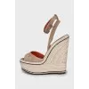 Suede Wedge Sandals