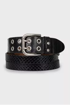 Belt made of combined leather