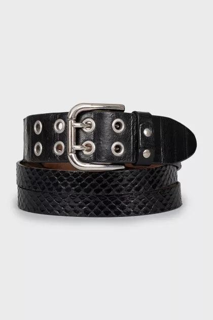 Belt made of combined leather