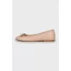 Leather ballet flats with bead
