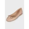 Leather ballet flats with bead