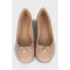Leather ballet flats with bead