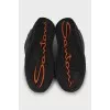 Men's black leather sneakers