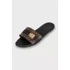 Slippers with signature print