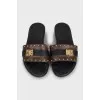 Slippers with signature print