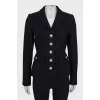 Wool jacket with raised buttons