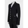 Wool jacket with raised buttons