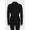 Wool jacket with raised buttons