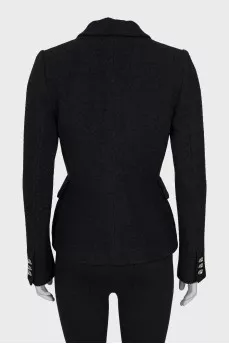 Wool jacket with raised buttons