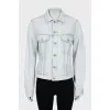 Blue denim jacket with print