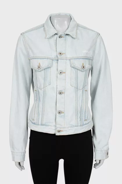 Blue denim jacket with print