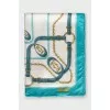 Silk scarf with blue print