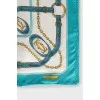 Silk scarf with blue print