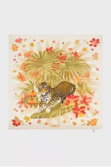 Silk scarf with leopard
