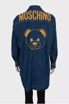 Denim shirt with embroidery on the back