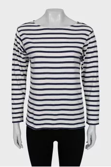 Longsleeve in white and blue stripes