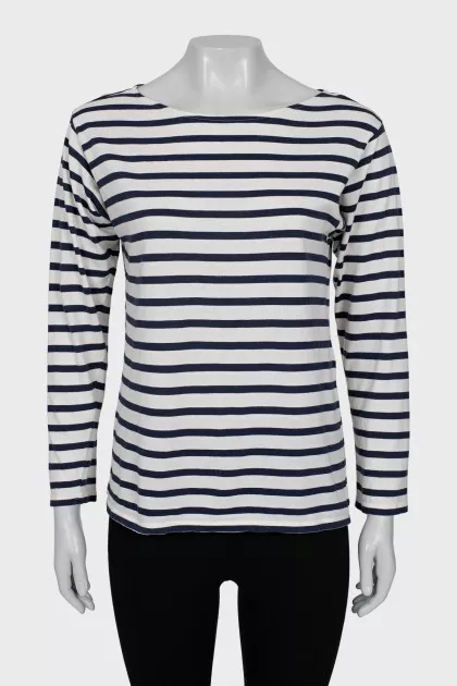 Longsleeve in white and blue stripes