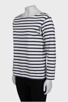 Longsleeve in white and blue stripes