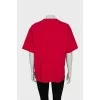 Red straight cut t-shirt
