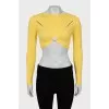 Crop top with button