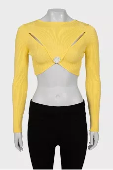 Crop top with button